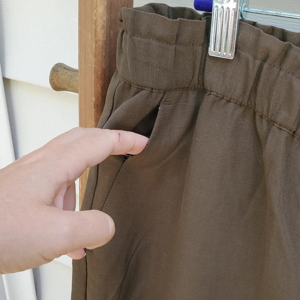 NEW! Talbots Slub Tencel Wide Leg Crop Pants - Picture 6 of 7